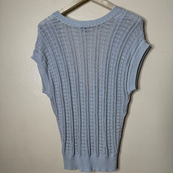 Armani Exchange Sweater Vest Women's Medium Gray V-neck Knitted Stretchy - Picture 2 of 10